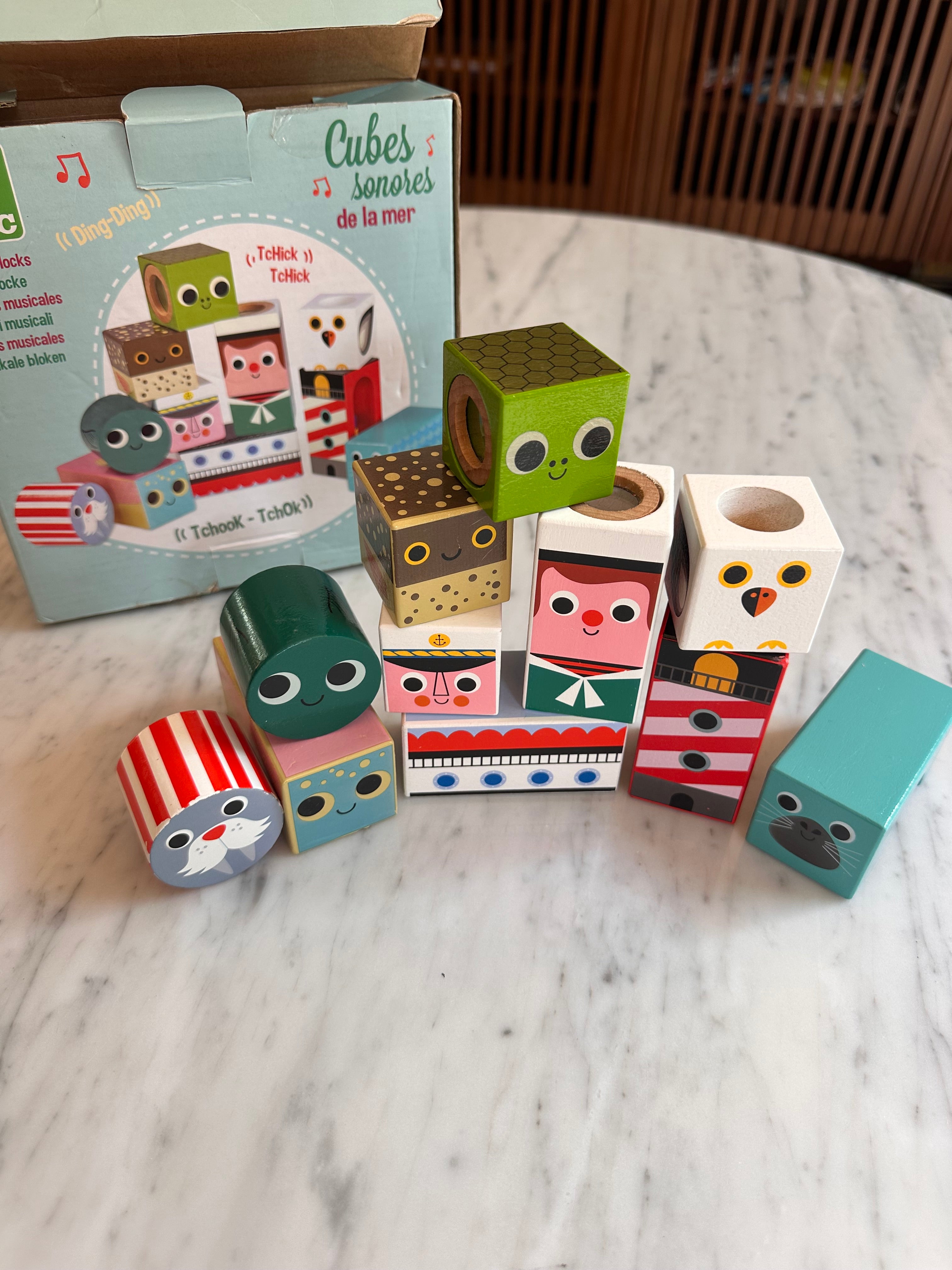 Vilac Musical Wooden Blocks – “Cubes Sonores de la Mer”