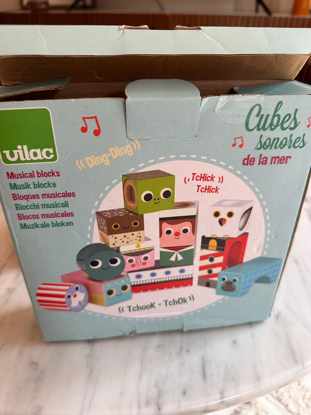 Vilac Musical Wooden Blocks – “Cubes Sonores de la Mer”