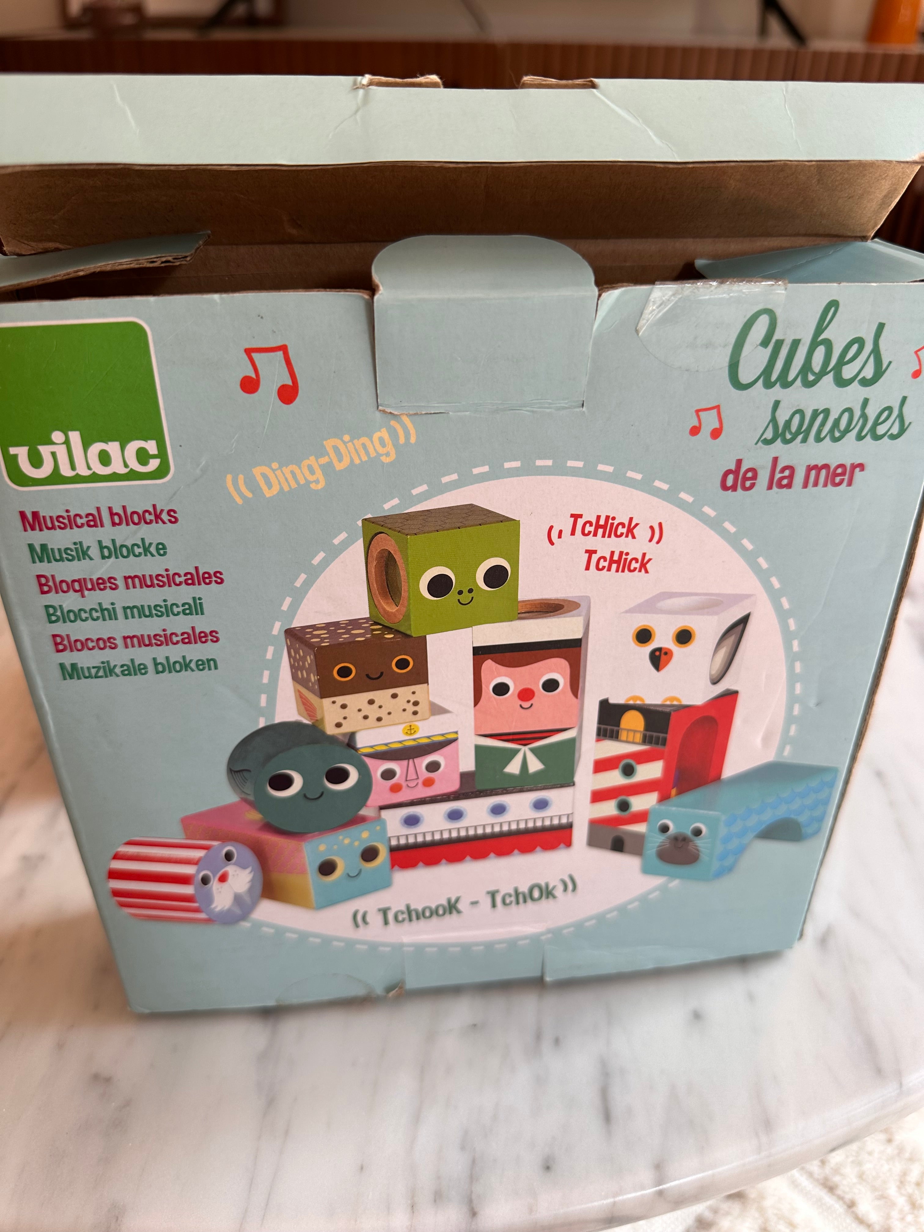 Vilac Musical Wooden Blocks – “Cubes Sonores de la Mer”