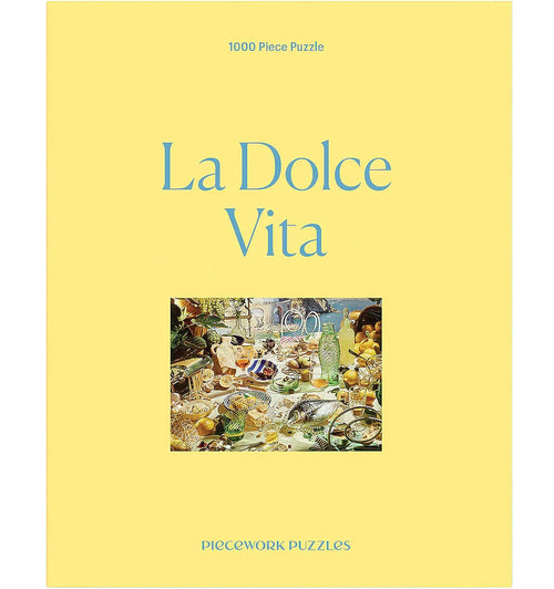 Puzzle box titled 'La Dolce Vita' with a yellow cover 