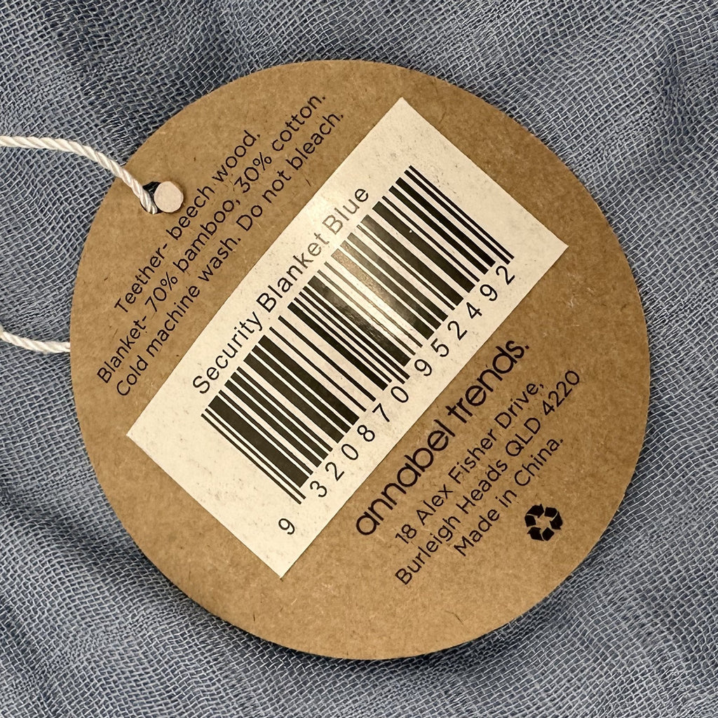 Annabel Trends Security Blanket with Wooden Teether · NEW with tags