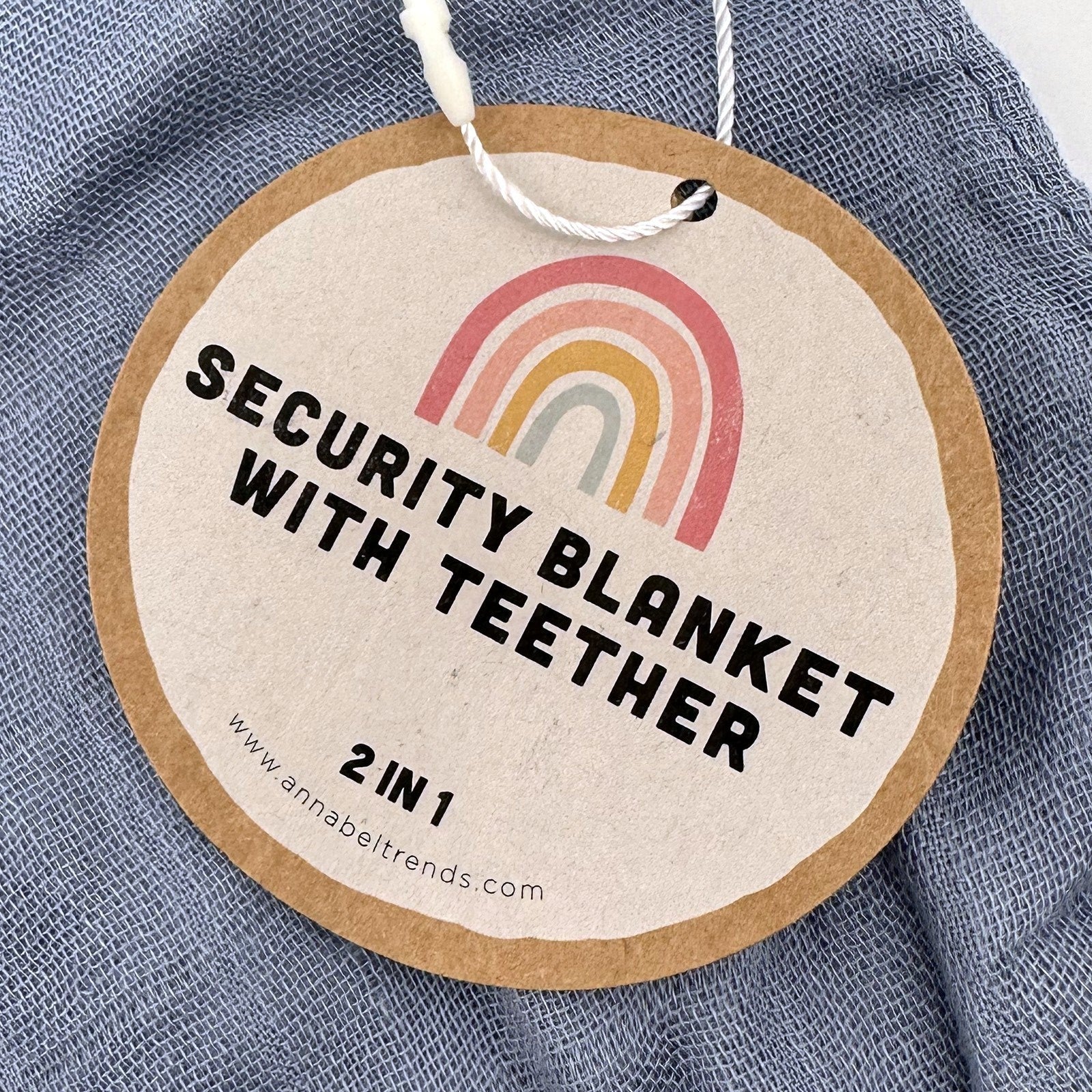 Annabel Trends Security Blanket with Wooden Teether · NEW with tags