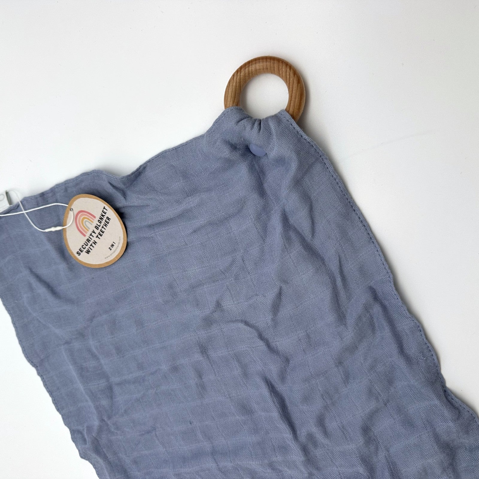 Annabel Trends Security Blanket with Wooden Teether · NEW with tags