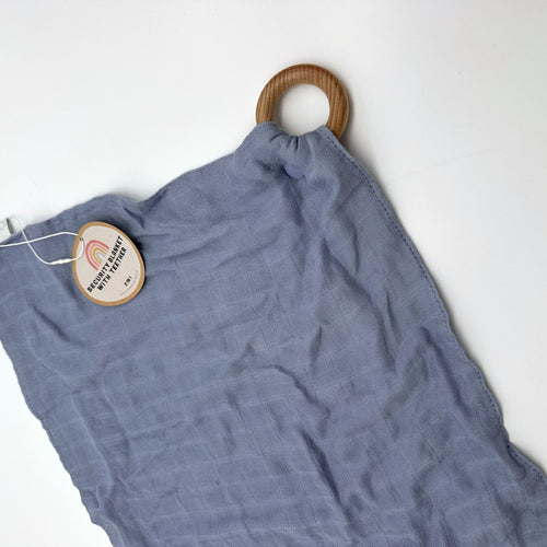 Annabel Trends Security Blanket with Wooden Teether · NEW with tags