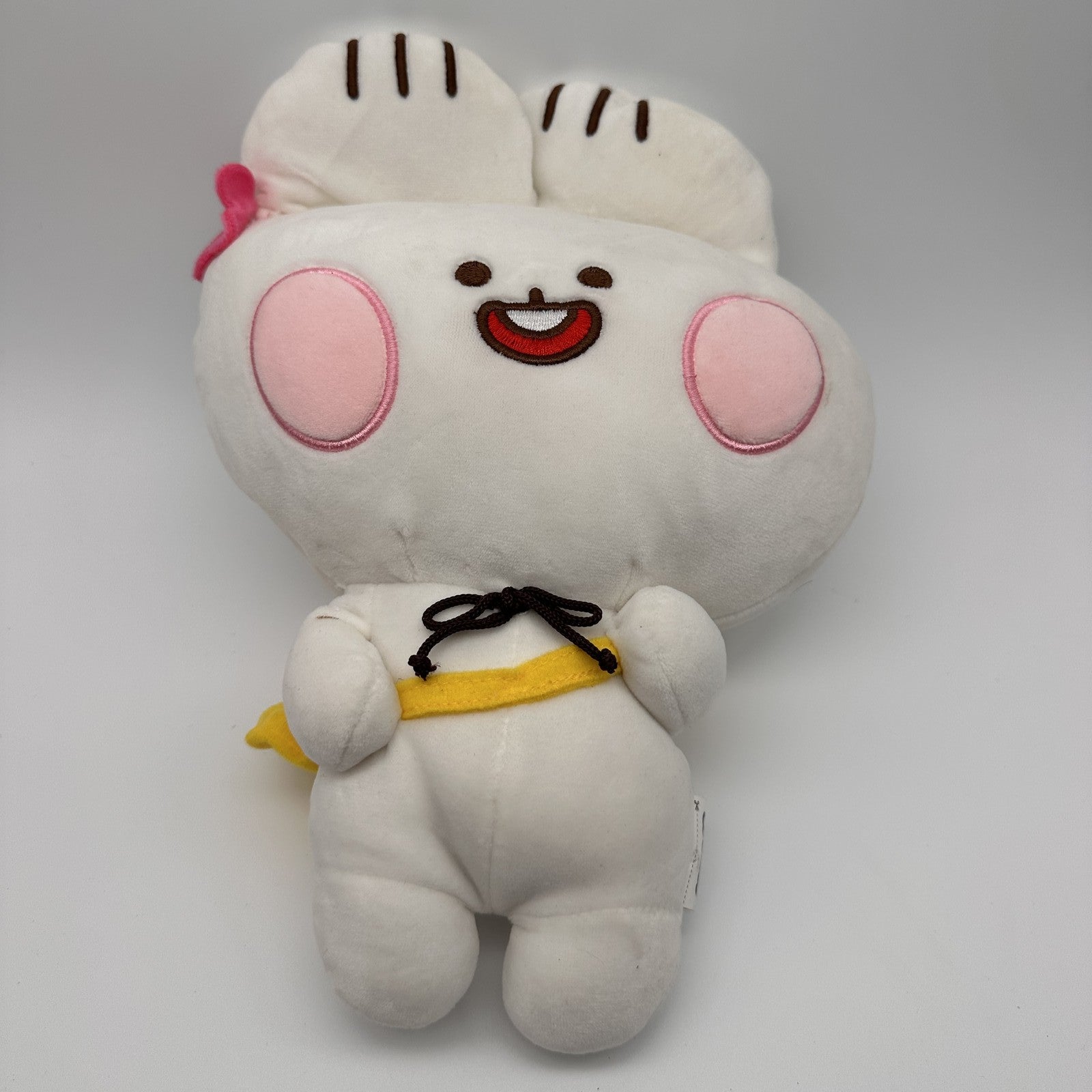 Kawaii White Rabbit Plush with Yellow Satchel