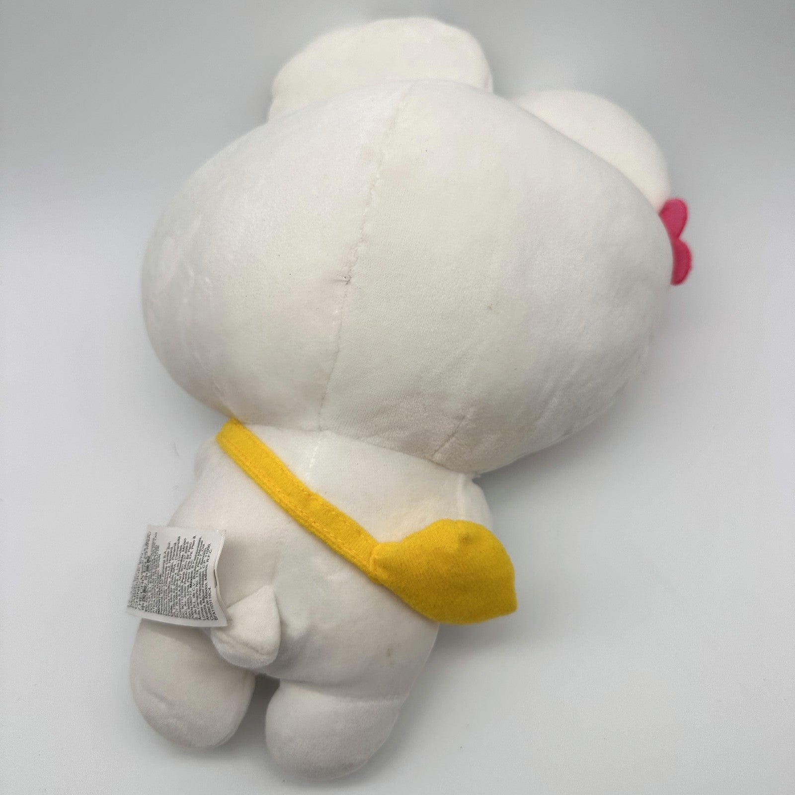 Kawaii White Rabbit Plush with Yellow Satchel