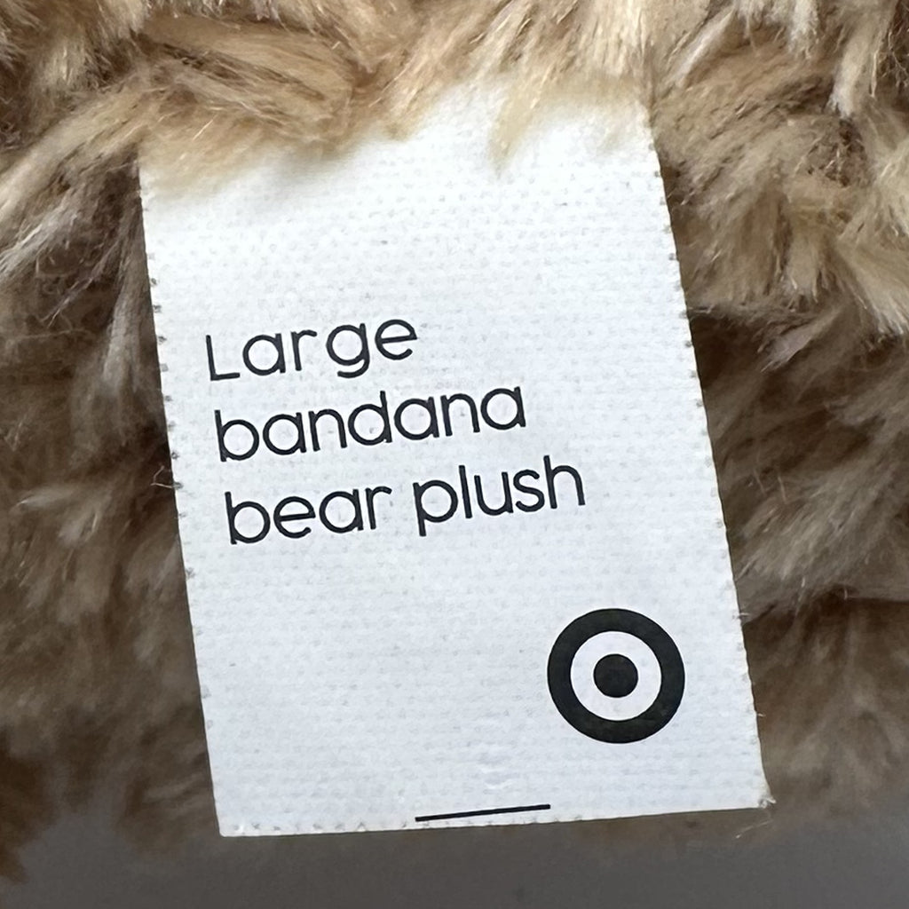 Target Large bandana bear plush label