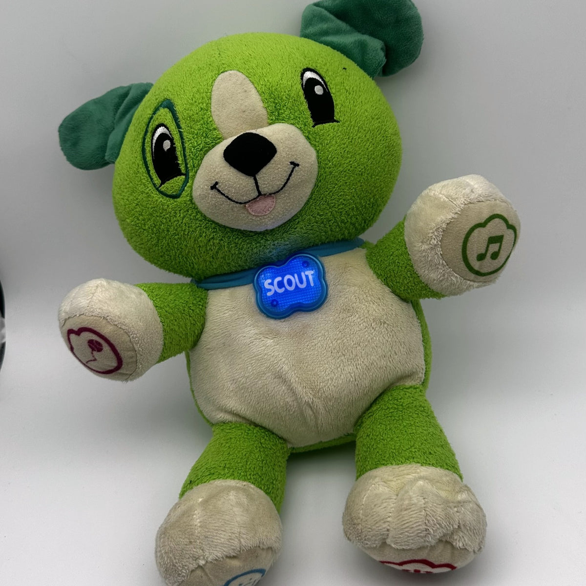LeapFrog My Pal Scout · green interactive plush puppy