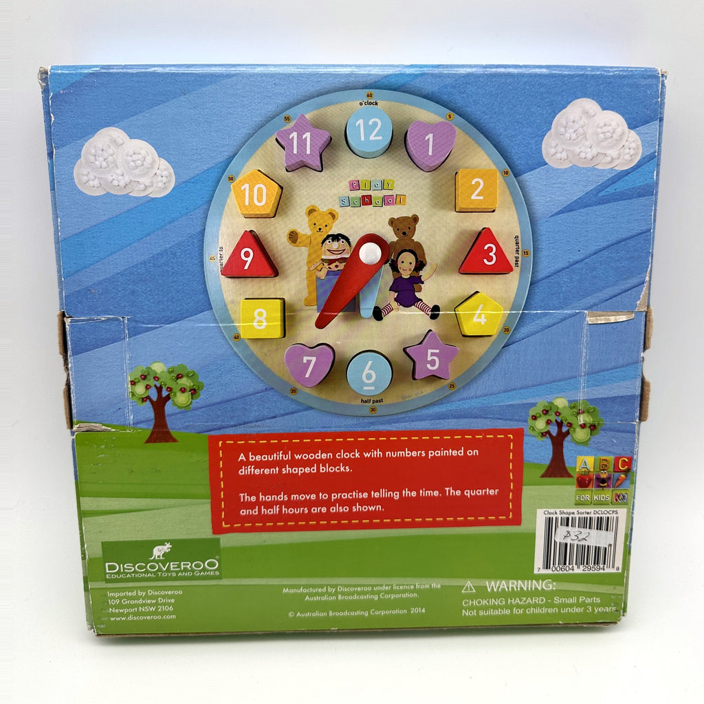 Play School Wooden Clock Shape Sorter (3+)