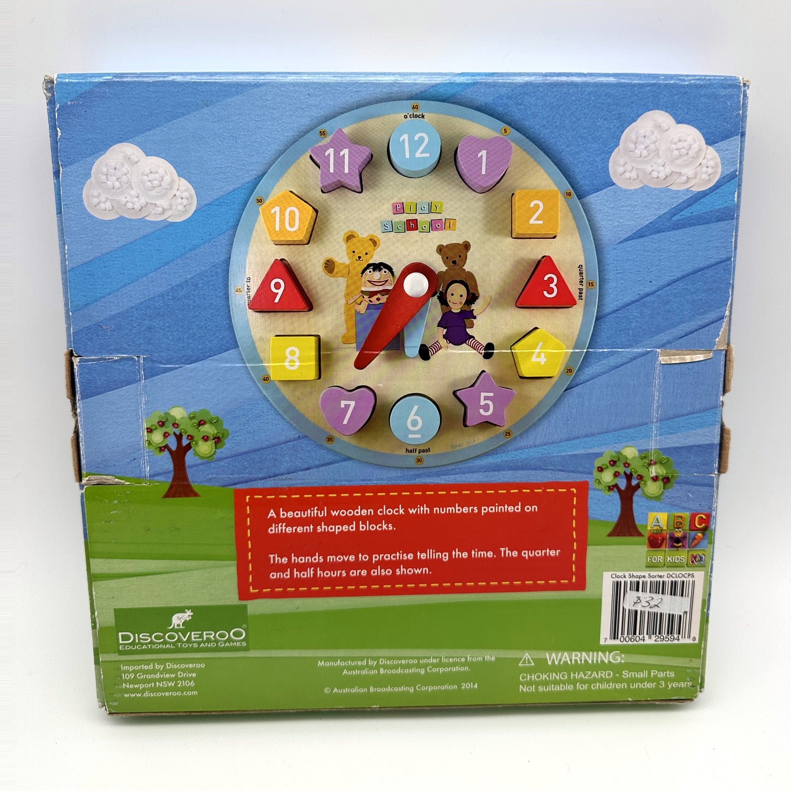 Play School Wooden Clock Shape Sorter (3+)