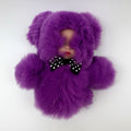Vintage Novelty Fur Bear with Doll Face · purple