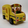 Wooden School Bus with Little Passengers