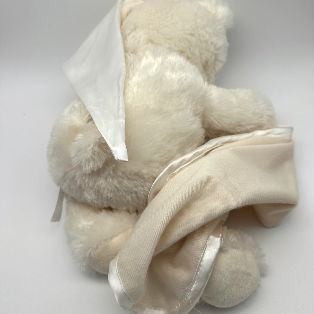 Cream Teddy & Matching Satin-Trim Blanket Set