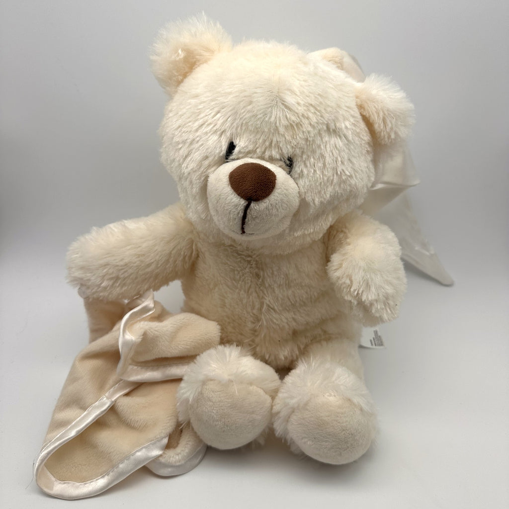 Cream Teddy & Matching Satin-Trim Blanket Set