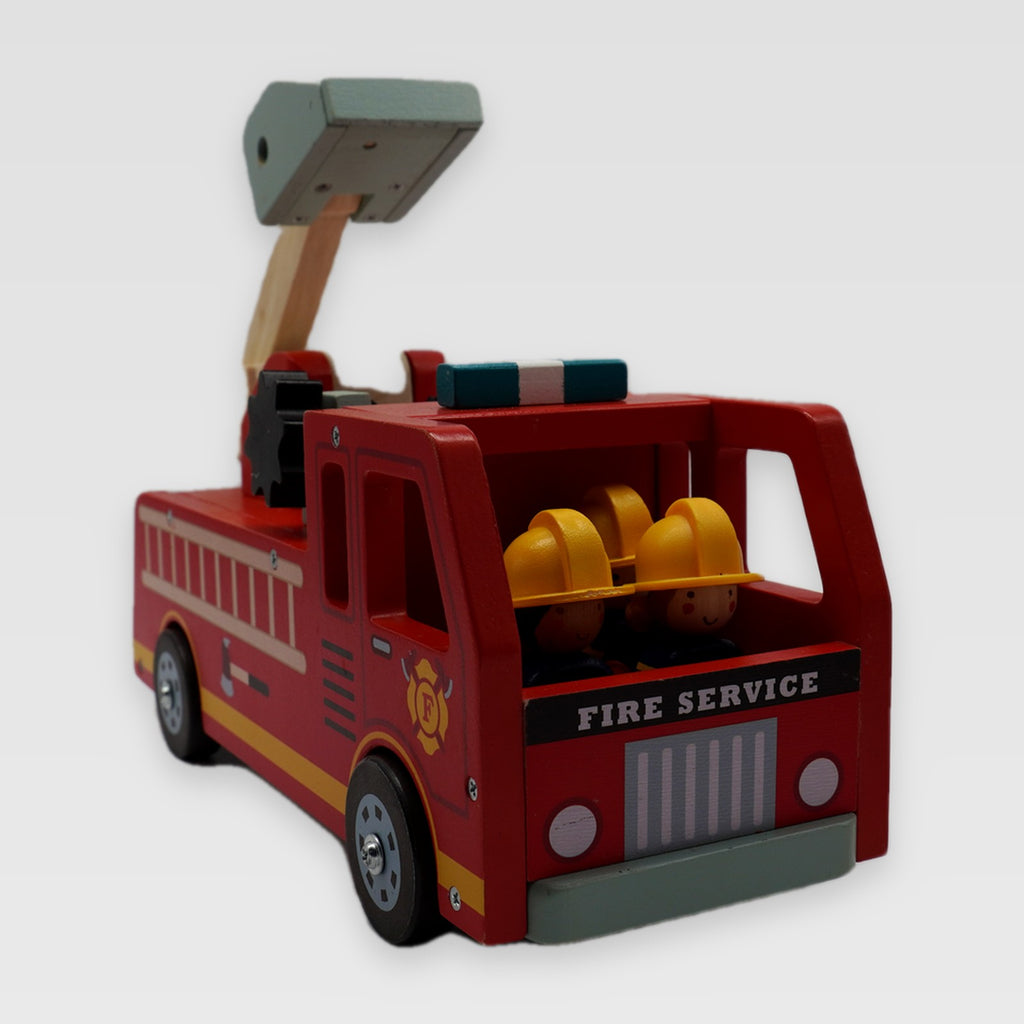 Tender Leaf Toys Wooden Fire Engine with Firefighters (3+ years)