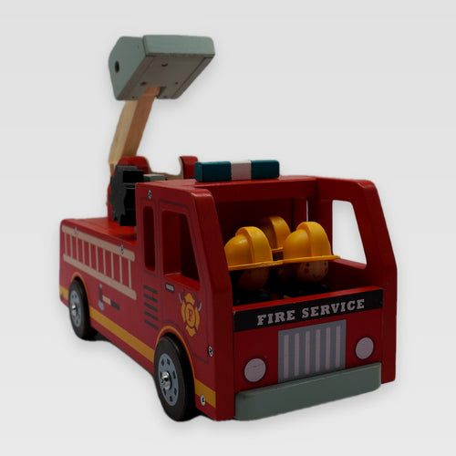 Tender Leaf Toys Wooden Fire Engine with Firefighters (3+ years)