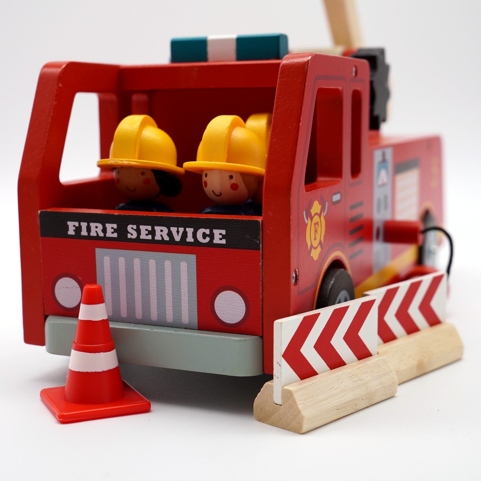 Tender Leaf Toys Wooden Fire Engine with Firefighters (3+ years)