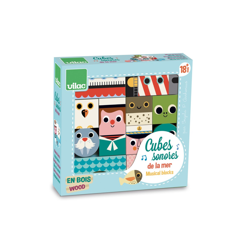 Vilac Musical Wooden Blocks – “Cubes Sonores de la Mer”