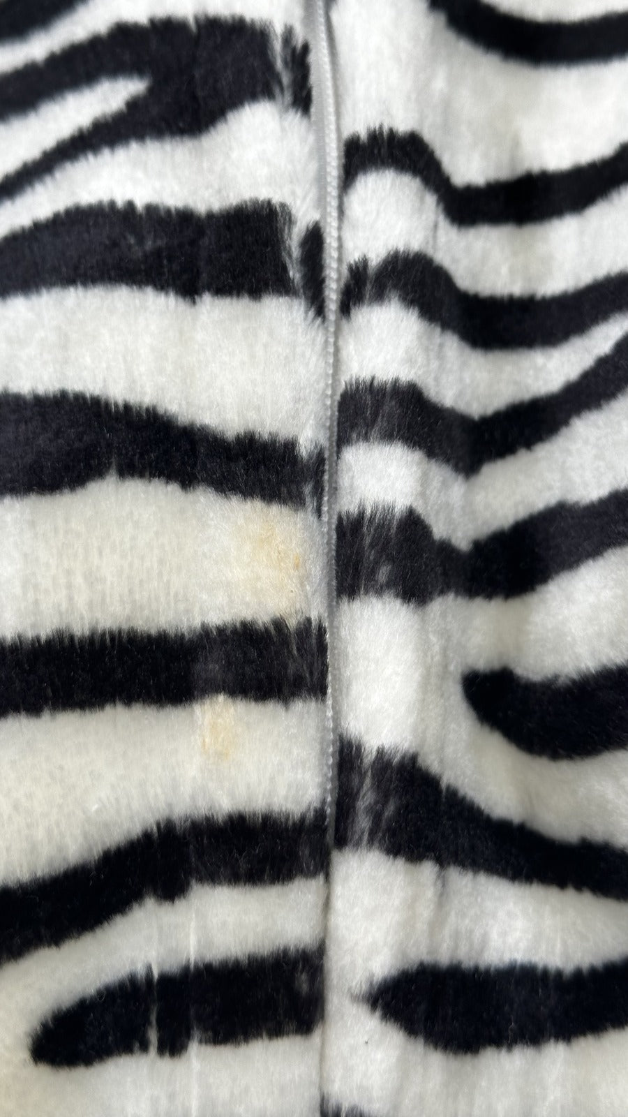 Zebra Dress-Up Onesie · plush hooded costume